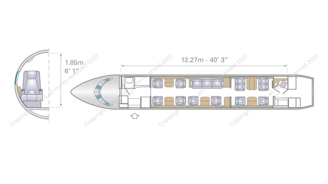 Bombardier Challenger 850 Aircraft Layout