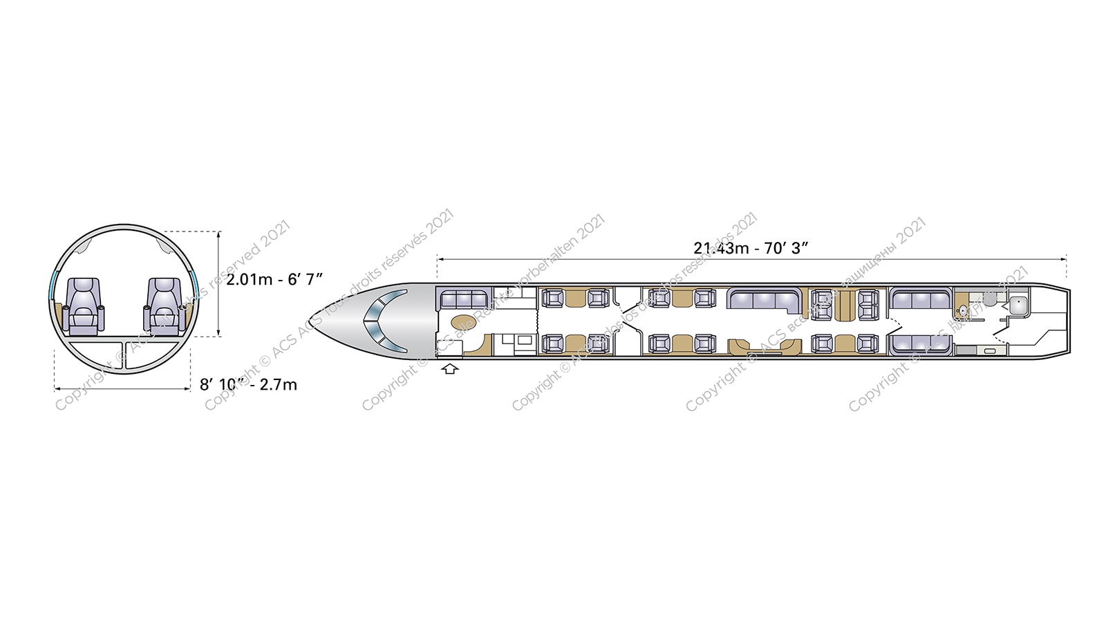 Embraer Lineage 1000 Floorplan