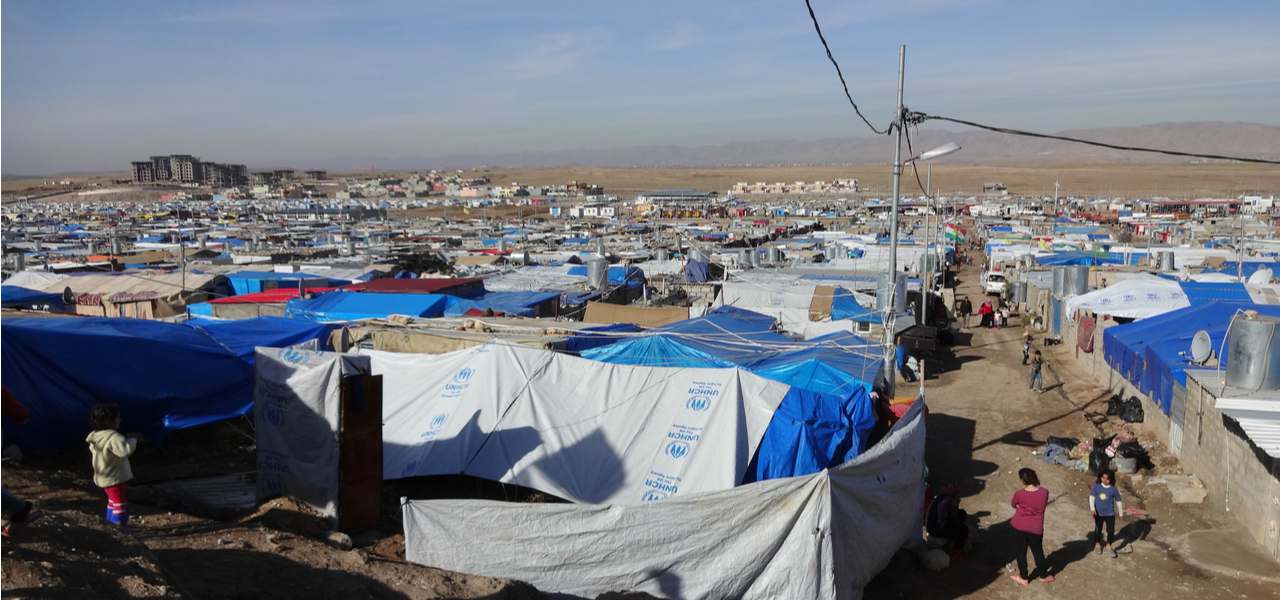 Makeshift tents stretch as far as the eye can see in one of Iraq’s many refugee camps during evacuations in 2014