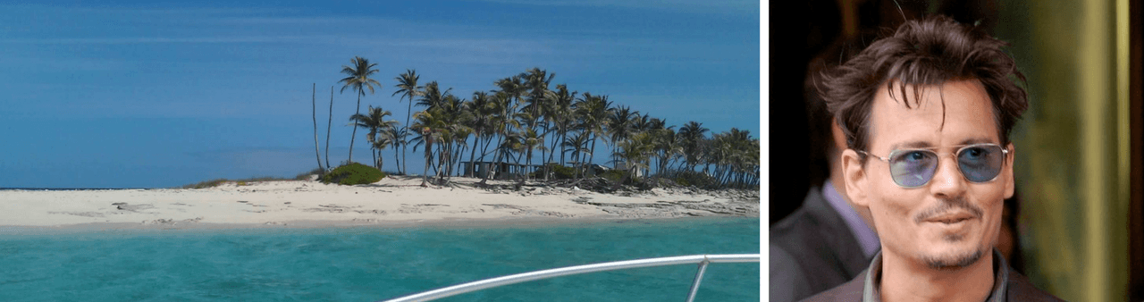 Johnny Depp, Little Halls Pond Cay, Bahamas